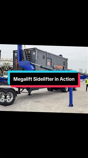 Megalift side lifter in action! See how the side lifter makes container handing more efficient then crane operations. #Megalift #Sidelifter #containertransport #truckingtok