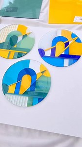 'Arches' fused glass bowls - this trio of dishes is now at home in the South of France. Would you like a set? You choose the colours, then watch each step of the process. Join in the creation of something wonderfully yours! Interested? Get in touch! https://glassartbylinda.com/pages/contact | Glass Art by Linda