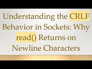 Understanding the CRLF Behavior in Sockets: Why read() Returns on Newline Characters