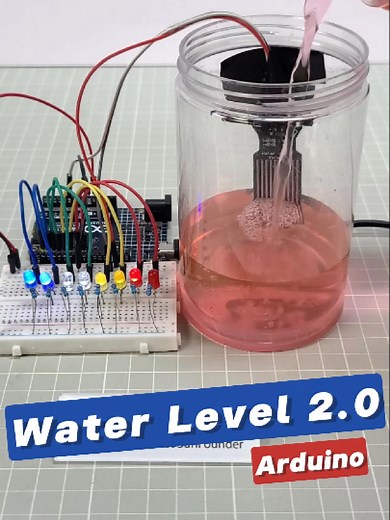 Water Level Checker with LEDs and LCD Using Arduino
