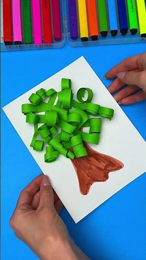 🌳 How to Make a Paper Tree ✂️ #kids #diy