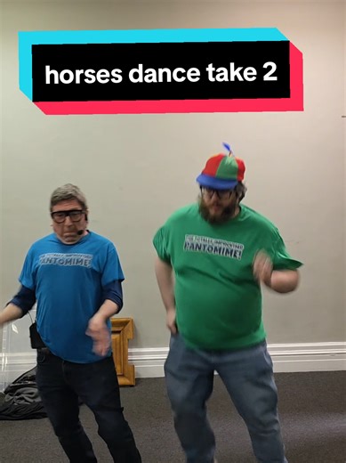 horses take 2 #Pantomime #funny #horsesinthestablelinedance #horses