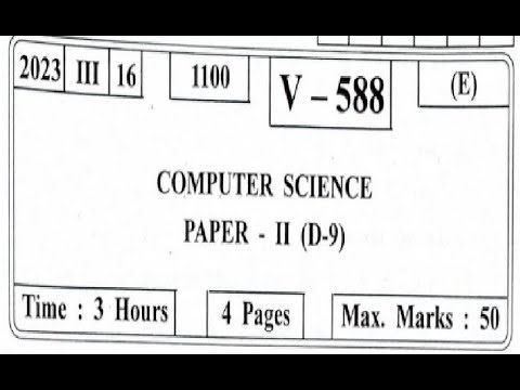 XII HSC MARCH 2023 Computer Science-II Question Paper #hsc #computerscience #maharashtraboard