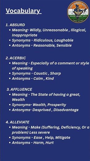 Let's Start a Vocabulary Series with Antonyms & Synonyms #upsc #english #vocabulary #explore #viral