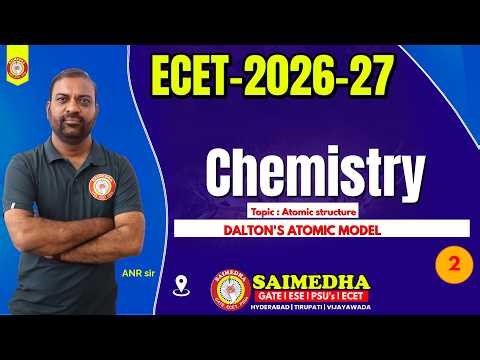 ECET Chemistry Chapter Atomic Structure Detailed Explanation | SAIMEDHA ECET VIDEO CLASSES CLASS-3