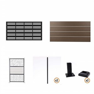 Deckorators Privacy Screen Kit with Pier Insert and Brown Boards for Flat Surface Installation with Frame and Posts - The Home Depot
