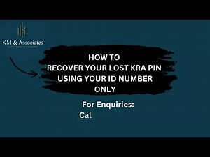 How to Recover KRA PIN Using ID Only (No Email or ITax Needed!) in Kenya
