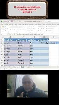 10-seconds Excel challenge . Compare Two lists Method-2
