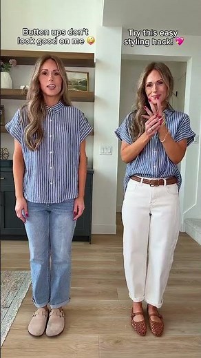 How to Style a Button Up Shirt - Styling Tips #capsulewardrobe #ootd #outfitideas