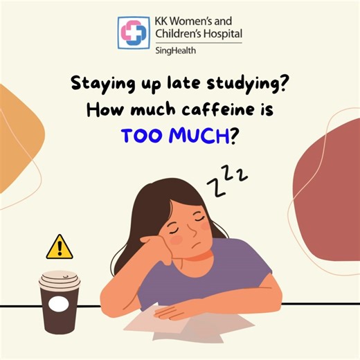 🔋☕ Staying up late studying and chugging caffeinated drinks? Caffeine can affect growth, immunity and how well the body absorbs nutrients. Avoid having too much caffeinated drinks with ingredients such as taurine. These can cause dangerously abnormal heart rhythms. ❤️‍🩹 🔗 Get tips on safe ways to improve concentration, memory and learning: https://for.sg/kkhcaffeinechild #kkhsg #childhealth #caffeineinchildren #100yearsofmaternitycare #shapingthefutureofwomenandchildren | KK Women's and Child