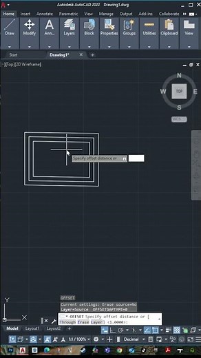 how to use offset AutoCAD command