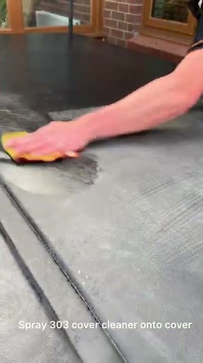 Hot tub/swim spa cover clean with 303 cover cleaner! #howto #hottub #cleaning #swimspa