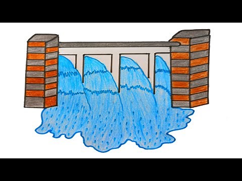 How to draw a dam river dam drawing