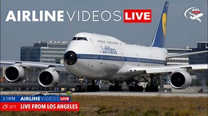 ✈️ An unforgettable moment captured live at LAX during Tuesday's Airline Videos Live broadcast on June 4th, 2024! The rare sight of Lufthansa's Retro Livery Boeing 747-8i taking off from runway 24R on the north side left us all in awe. #airlinevideoslive #airlinevideos #avgeek #aviation #aviationlovers #aviationdaily #boeinglovers #boeing747lovers | AIRLINE VIDEOS