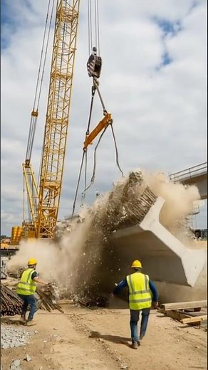 Bridge Deck Collapse - Everything Just Went WRONG #shorts #constructionfails #bridgecollapse