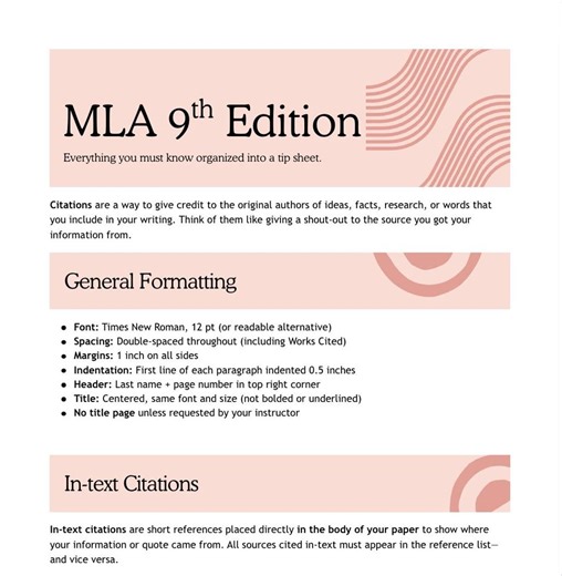 MLA 9th Edition Citation Guide: Student Writing Resource (PDF Download - Etsy Hong Kong