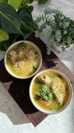 283K views · 18K reactions | Mom’s pastina soup with basil chicken...