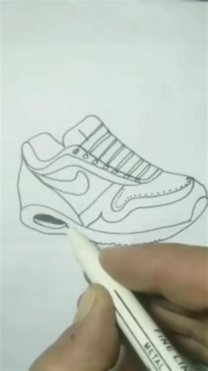 How to draw sneakers !! Easy hiking shoes drawing step by step. #shortvideo