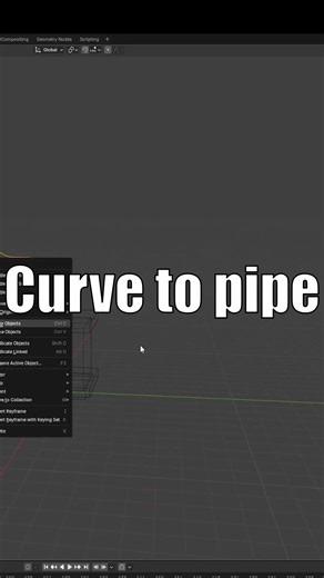 Curve to Pipe Hack (Blender) #3dmodeling #shorts