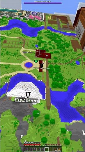 Minecraft Zoo Eingang mit Übersichtskarte des ZOOs.