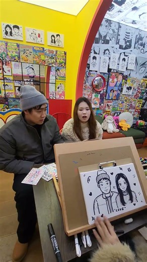 Watching This Cute Couple Portrait Turn Into a Cartoon Sketch is So Satisfying | #art #howtodraw