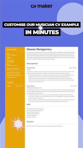 Musician CV Example!