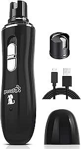 Pecute Nail File for Cats, Dogs, Small Animals, Electric Nail Cutter, 2 Speeds USB Charger, Cat Clips, Electric Nail Grinder, Small Dog