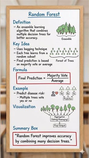 Random Forest Explained in 50 Seconds | Machine Learning Algorithm#education #machinelearning #learn