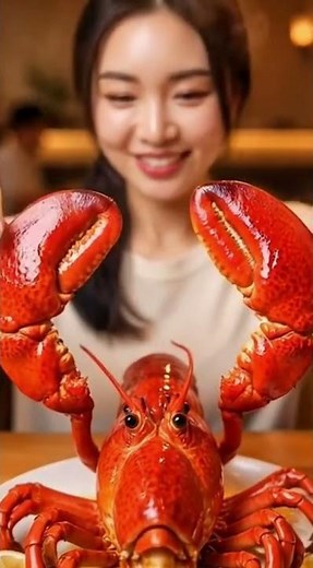 Realistic Lobster Eating ASMR | Chinese Food Influencer Mukbang | #foodshorts