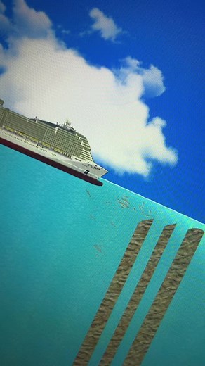 Cruise ship VS spike ramps and underwater spikes! #floatingsandbox #neotastic