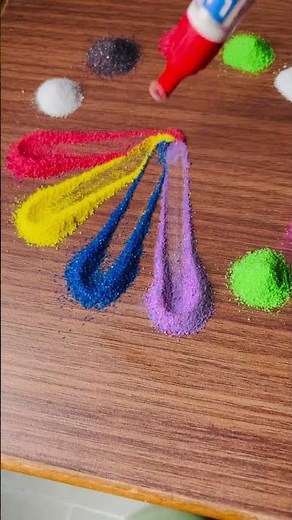 Simple Multicolour Rangoli Using Fork | Trending Rangoli 2025