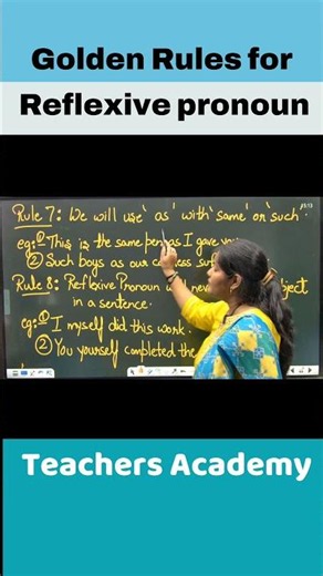 Golden Rules for Reflexive pronoun