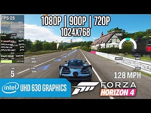 Intel UHD 630 | Forza Horizon 4 - 1080p, 900p, 720p, 1024x768
