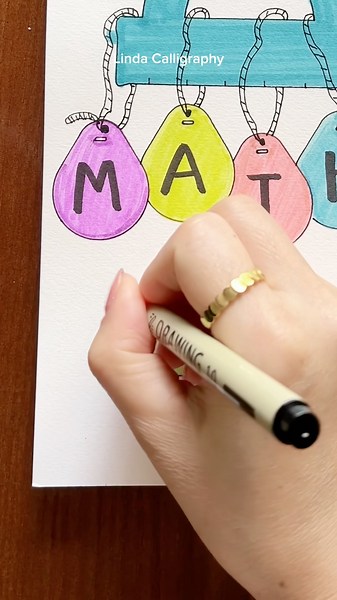 DIY Creative Front Page Idea ✨ Math # Linda Calligraphy #frontpagedesign
