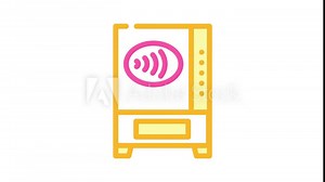 contactless payment pay pass animated color icon contactless payment pay pass sign. isolated on white background