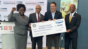 Hampton Roads Workforce Council receives $850,000 check to expand recruitment efforts in region