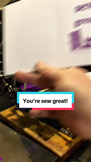 We are continuing to build up a variety of greeting cards that are available in our museum store at the Sacramento History Museum. In this video, Jared letterpress printed a purple greeting card fit for a variety of occasions using a 3x5 Kelsey Excelsior tabletop printing press. The card includes a print of a sewing machine from a photo engraving. This cut was gifted to us by Al from New Jersey. To be a little punny, the text above states, “You’re sew great!” and was typeset in 60 point Cheltenh