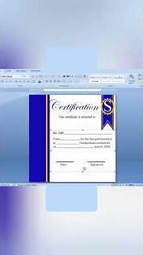 Certificate Design in Microsoft Word 😱 #msword #msworddesign #certificatedesign #wordcertificate