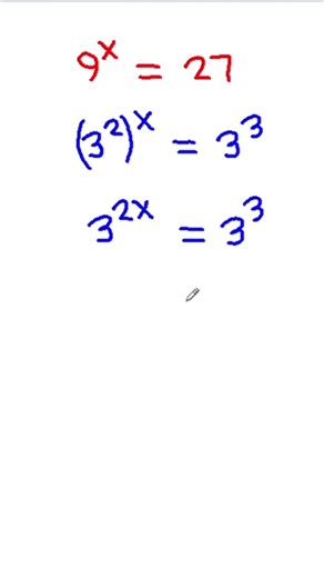 9^x = 27