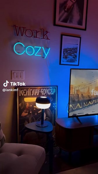 Night time edition 🪩🌘 #apartmenttherapy #apartmentdecor #interiordesign #ambientlighting #homedecor #cozylighting