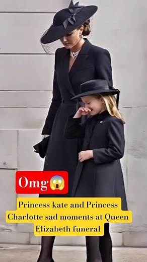 Princess kate and Princess Charlotte sad moments kate crying Queen Elizabeth funeral #shorts #kate