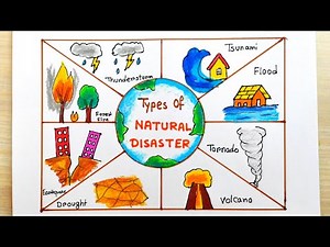 Disaster drawing for student idea | School project drawing easy | Different type of natural things
