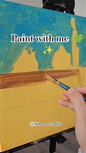 Easy Islamic Painting 💚✨️ #acrylicpainting #islamicart #ytshorts #allah #artist #canvaspainting #art