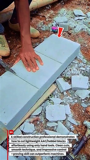 Pro Builder Cuts Lightweight Concrete Blocks Easily Without a Machine