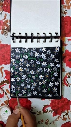 Blooming White Flowers | Acrylic Painting on Dark Background #shantiartwork #flowerpainting