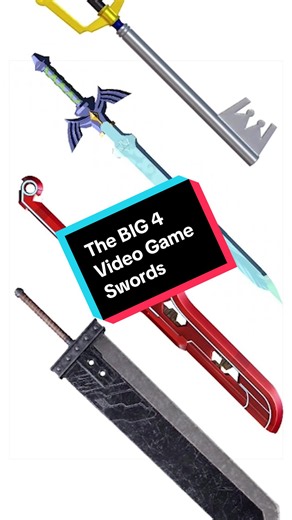 These are the BIG 4 VIDEO GAME SWORDS! #mastersword #bustersword #mtrushmore #keyblade #minecraft
