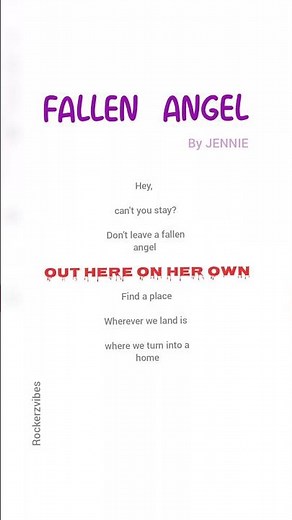 JENNIE - FALLEN ANGEL Lyrics #jennie #blackpink