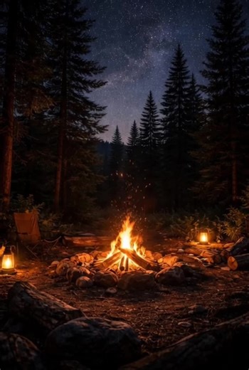 Sit by the fire for a moment 🔥 Crackling flames • quiet night • peace #asmr #relaxing #calming #ambience