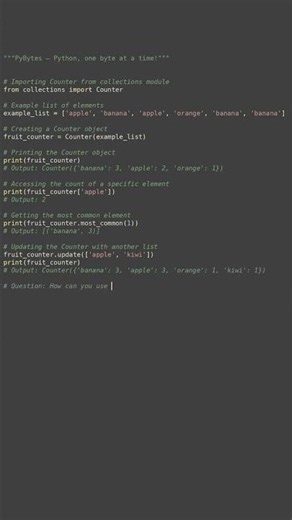 collections counter #python #showcase