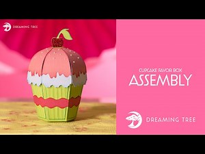 SVG File - Cupcake Favor Box - Assembly Video (For Cricut, Silhouette, and ScanNCut)